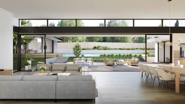 a view of a house with backyard porch and sitting area