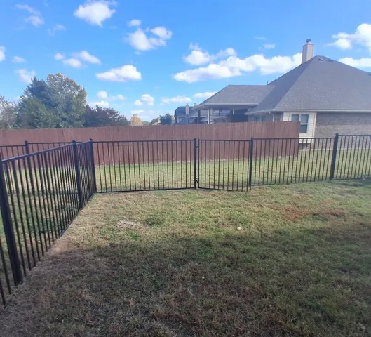 a view of a backyard
