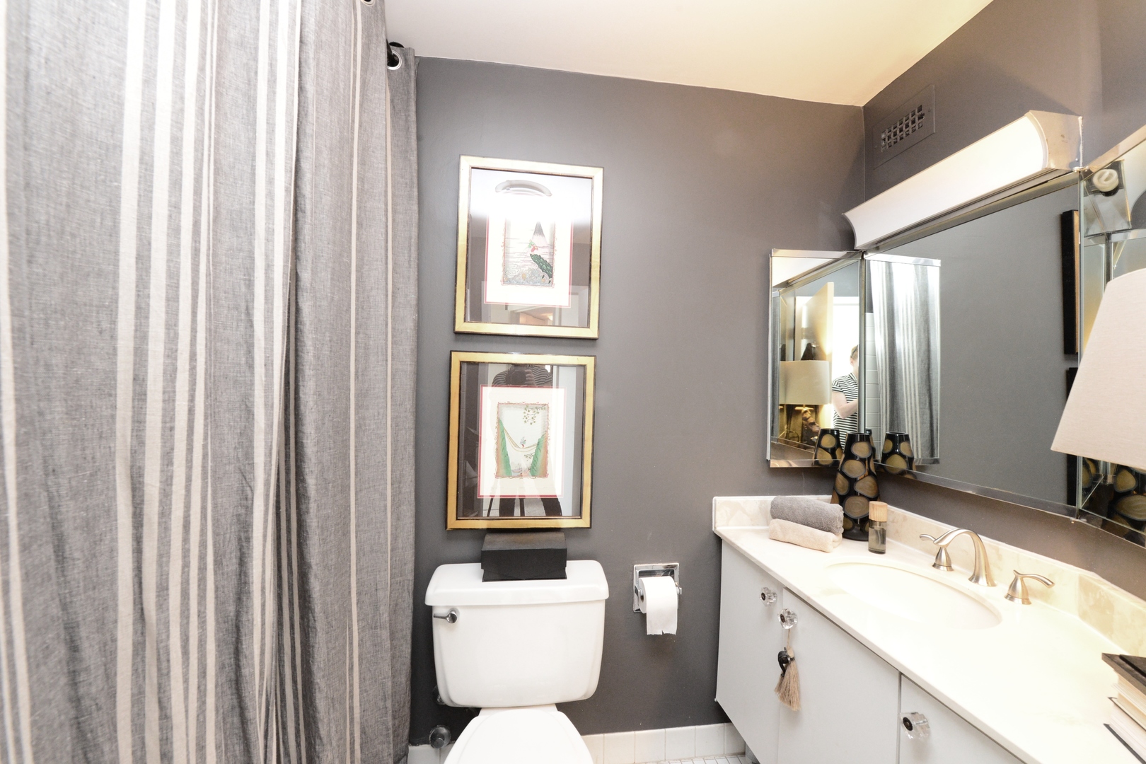 5415 North Sheridan Road, Unit 806 Chicago, IL 60640 - Photo 11 of 16 a bathroom with a toilet sink and mirror