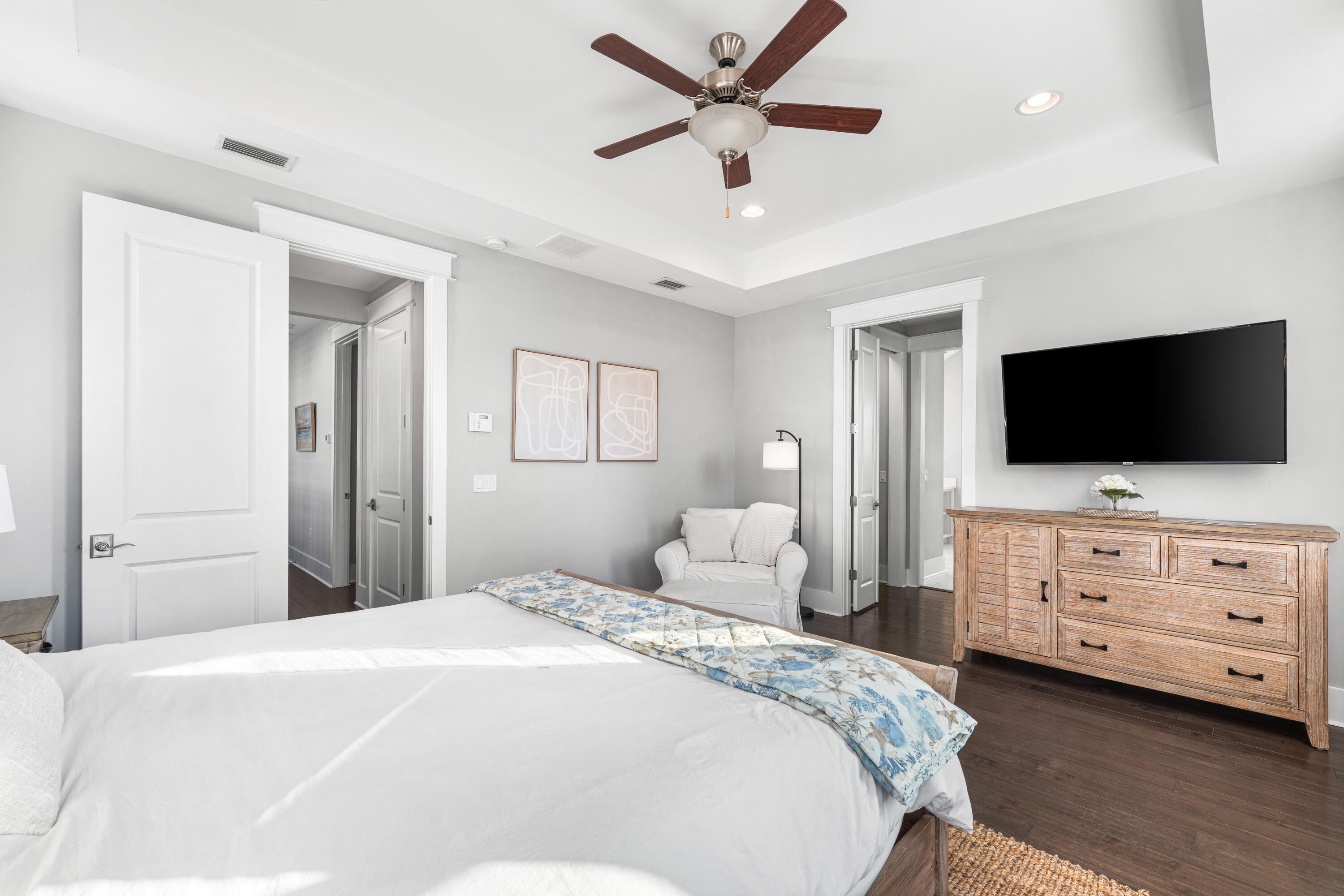 1085 Sandgrass Boulevard Santa Rosa Beach, FL 32459 - Photo 24 of 62 a bedroom with a bed tv and dresser