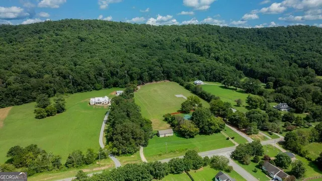 an aerial view of a house