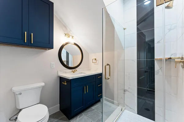 a bathroom with a shower