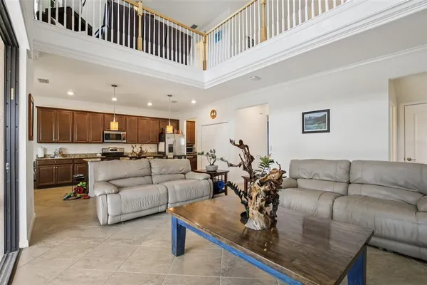 a living room with furniture