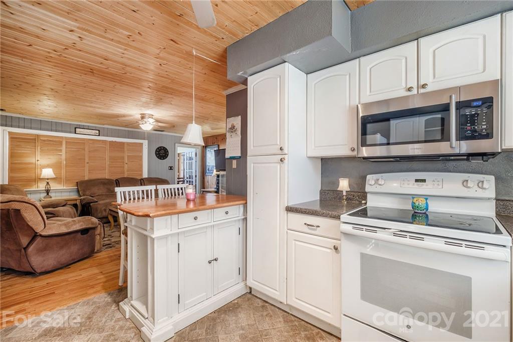 13914 Point Lookout Road Charlotte, NC 28278 - Photo 13 of 41 a kitchen with stainless steel appliances granite countertop a stove a sink and a microwave