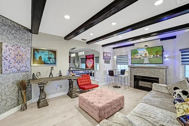 a living room with furniture