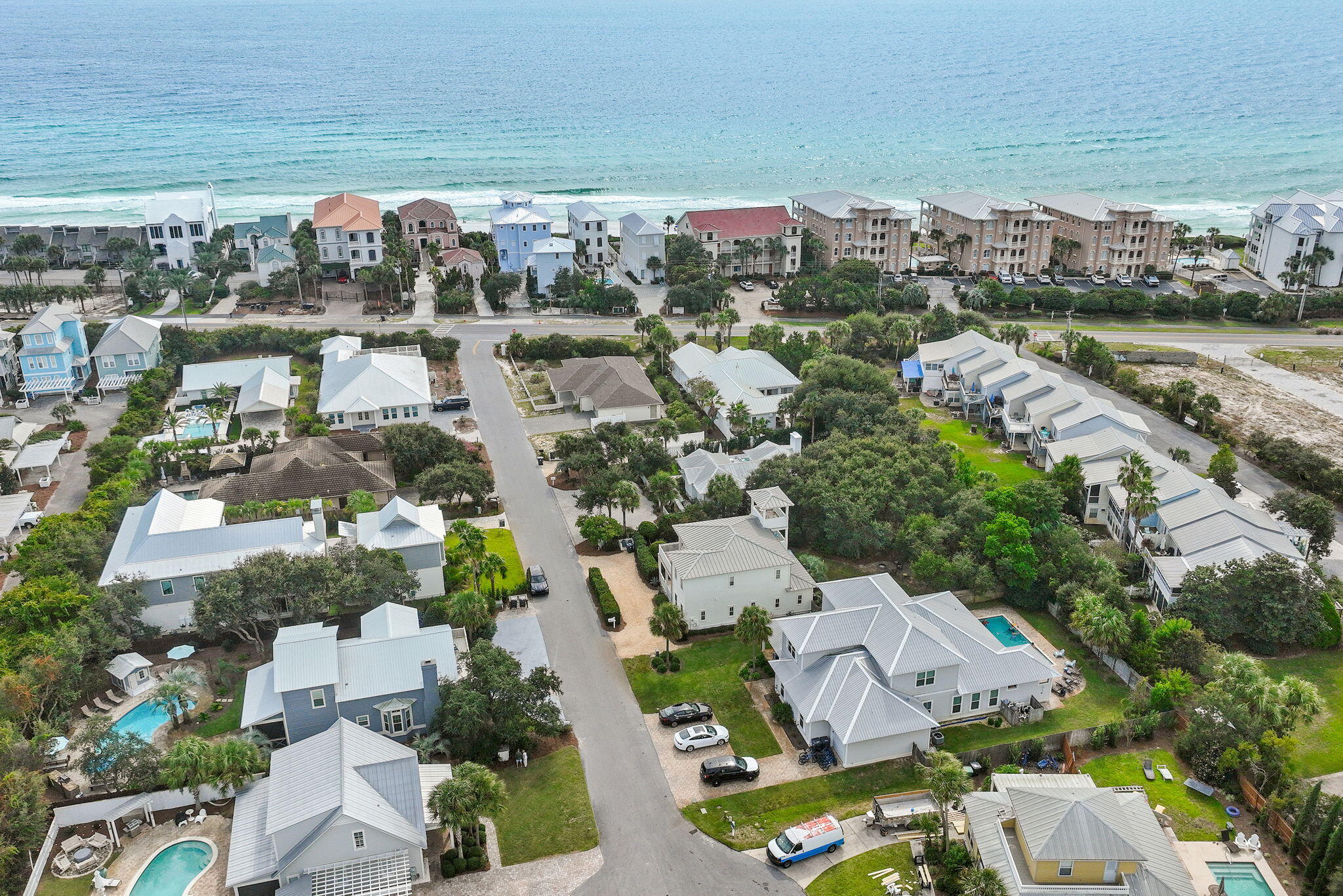 78 Pelican Glide Lane Inlet Beach, FL 32461 - Photo 47 of 53 an aerial view of a city with lots of residential buildings lake and ocean view