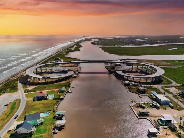 a view of an ocean from a building