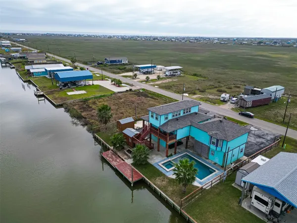 a view of a city with a lake
