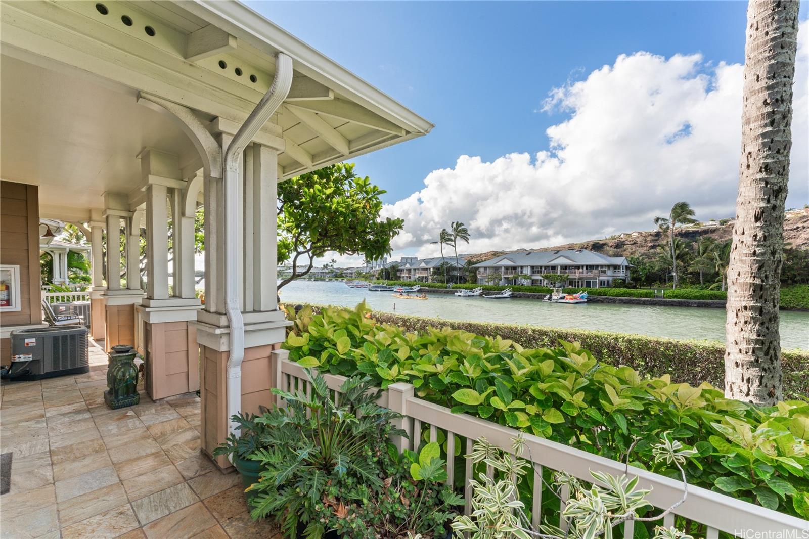 a view of a porch with a yard