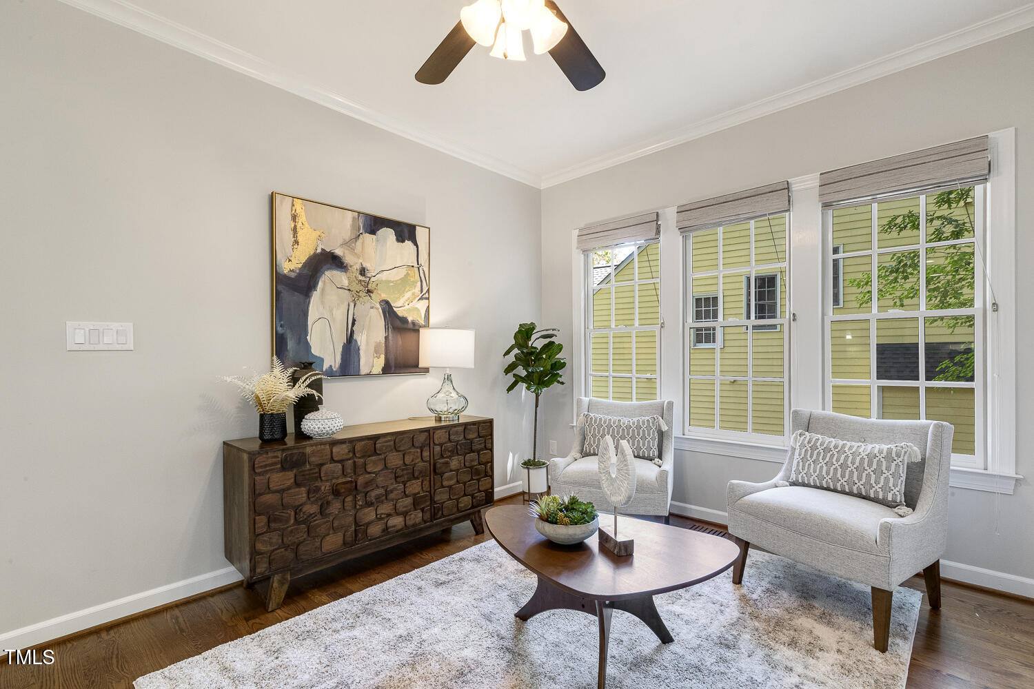 110 Felspar Way Cary, NC 27518 - Photo 23 of 71 a living room with furniture and a large window