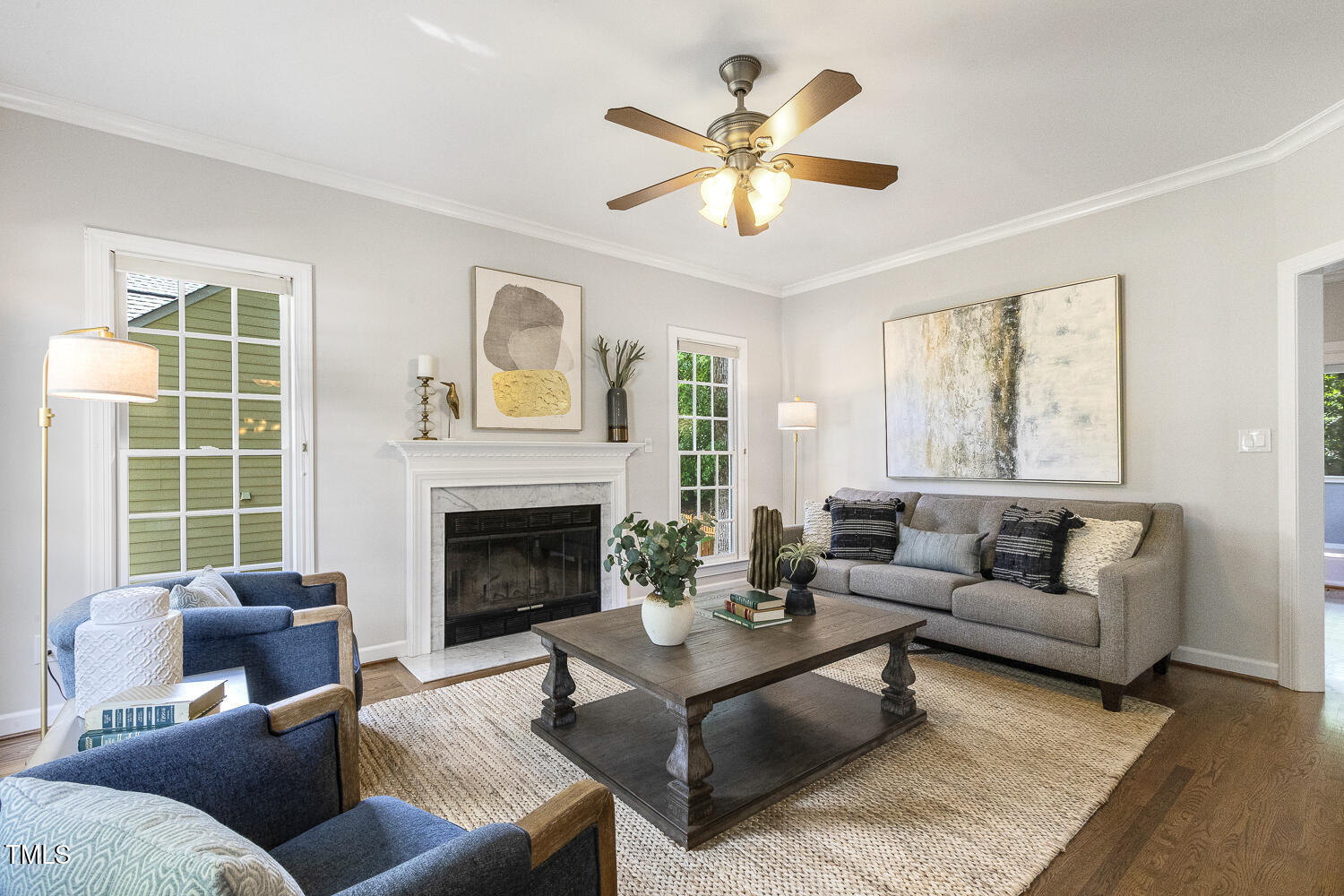 110 Felspar Way Cary, NC 27518 - Photo 5 of 71 a living room with furniture and a fireplace