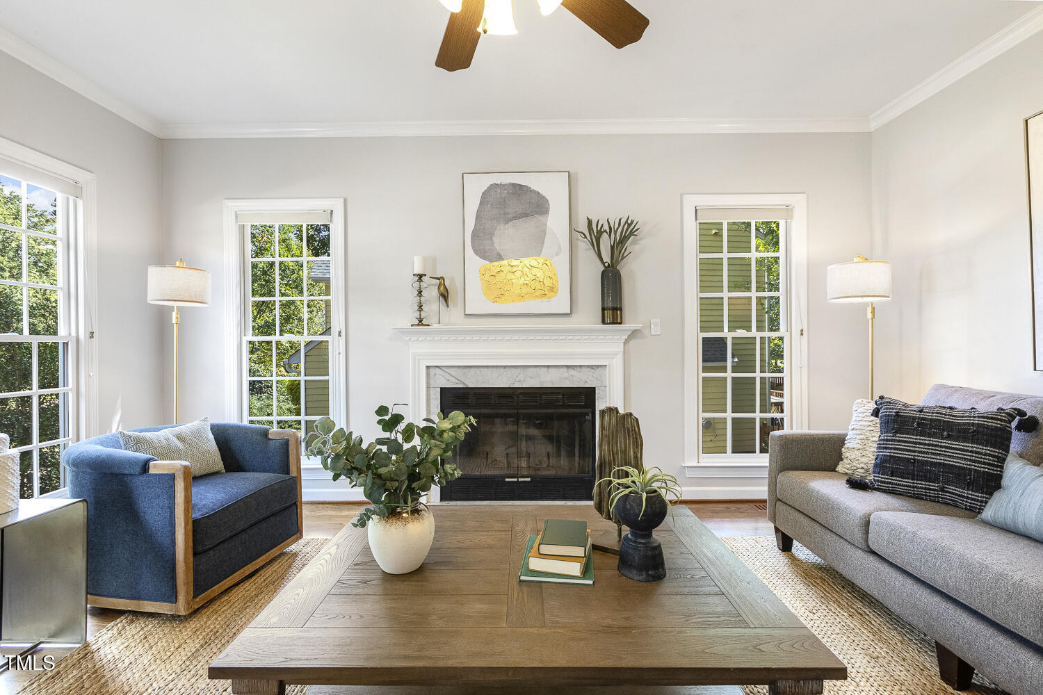 110 Felspar Way Cary, NC 27518 - Photo 6 of 71 a living room with furniture and a fireplace