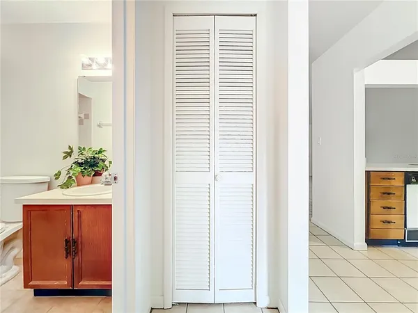 a view of an entryway with a window