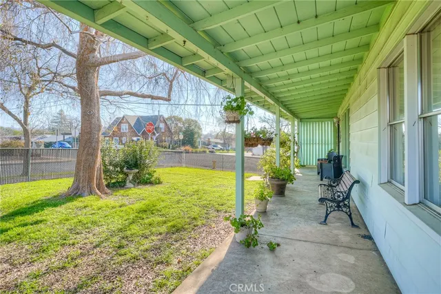 a view of swimming pool with outdoor seating