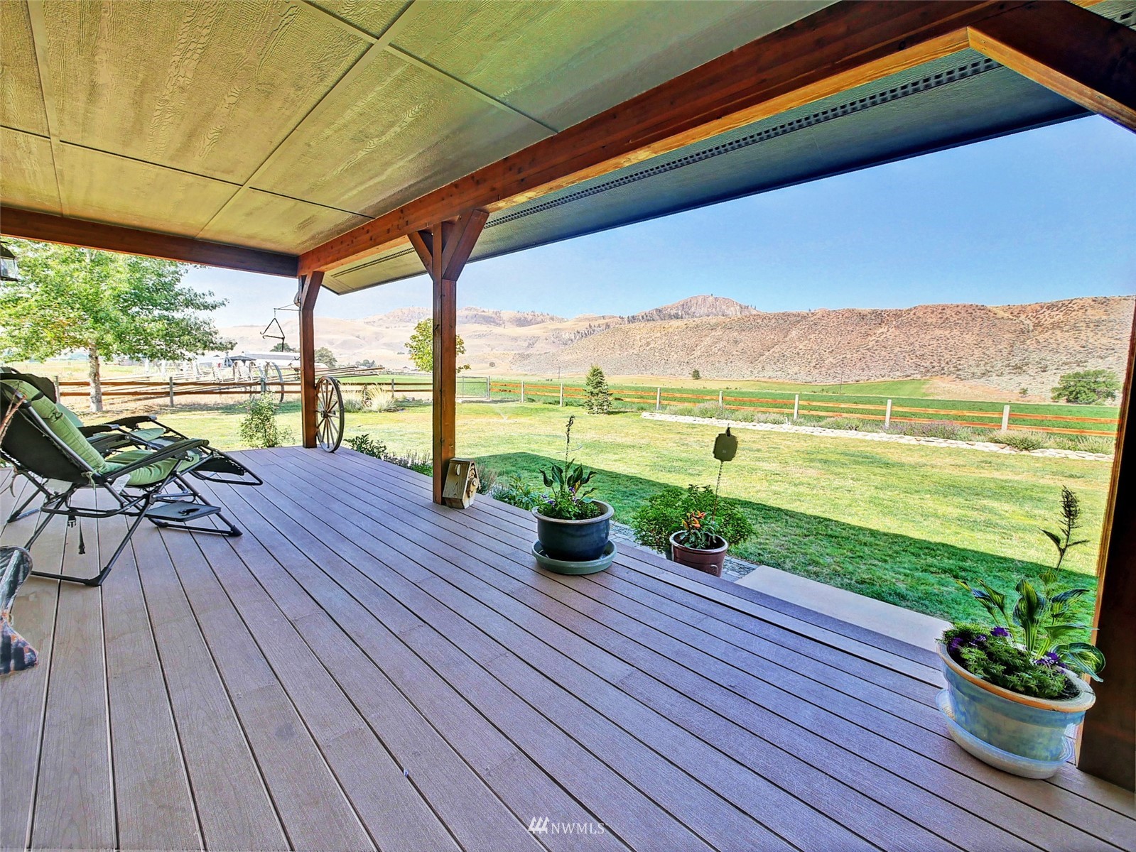 196 Pharr Road Riverside, WA 98849 - Photo 3 of 40 a view of a balcony with lake view and a ocean view
