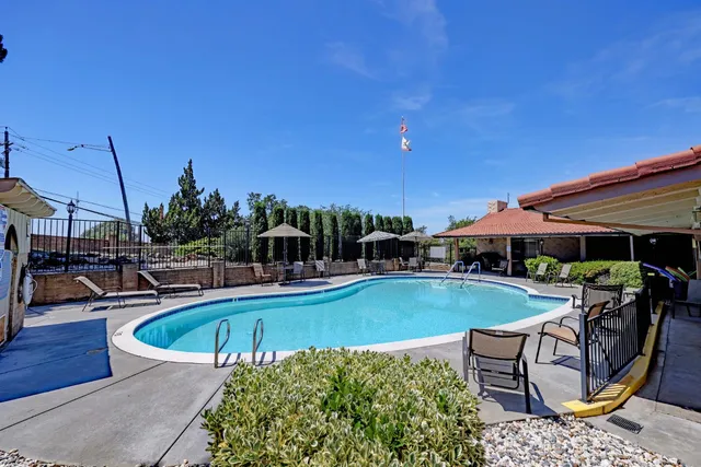 a view of an outdoor space with seating