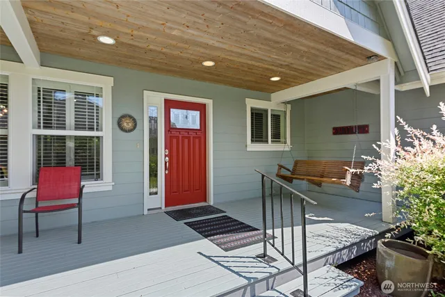 a view of an outdoor space with seating area