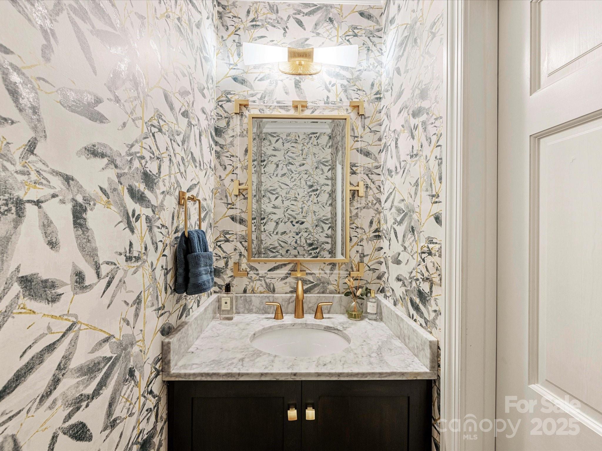 3137 Broadfield Road Charlotte, NC 28226 - Photo 14 of 42 a bathroom with a granite countertop shower a sink and a mirror