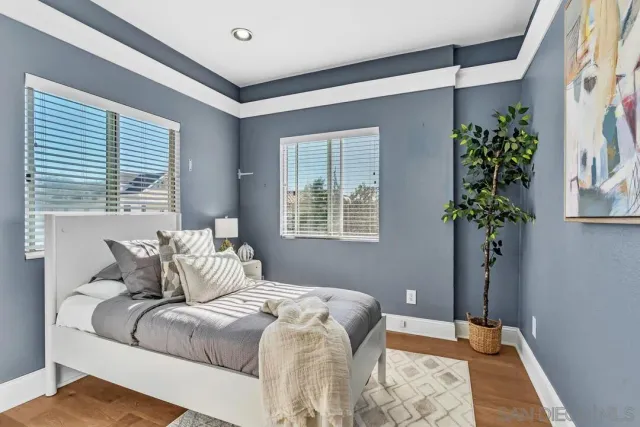 an aerial view of residential building with parking space