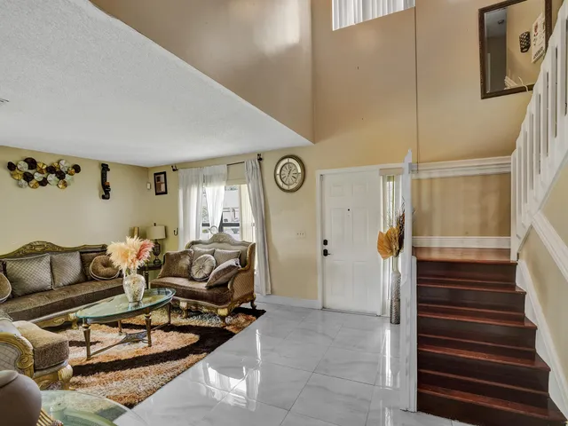 a living room with furniture