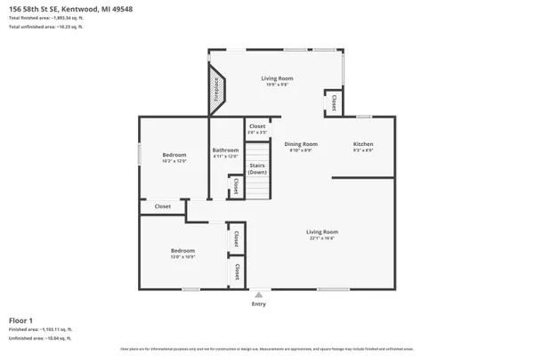 $260,000 | 156 58th Street Southeast, Grand Rapids, MI 49548