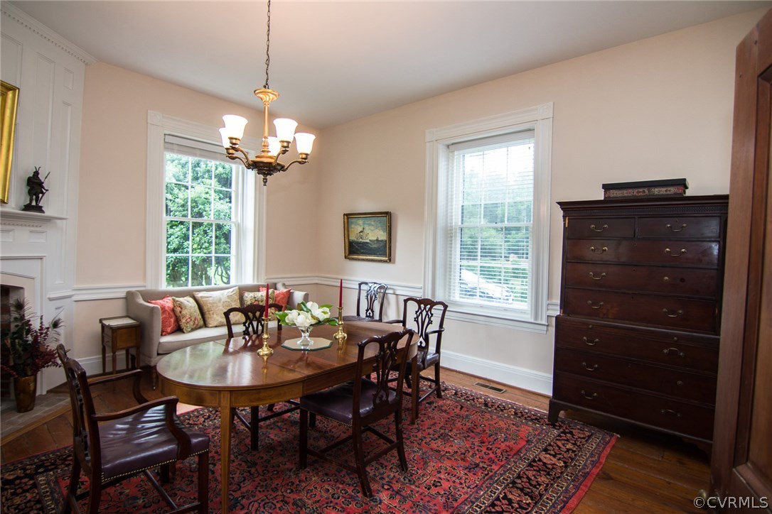 2328 Stormont Road Saluda, VA 23149 - Photo 17 of 49 Spacious dining room has a lovely corner fireplace