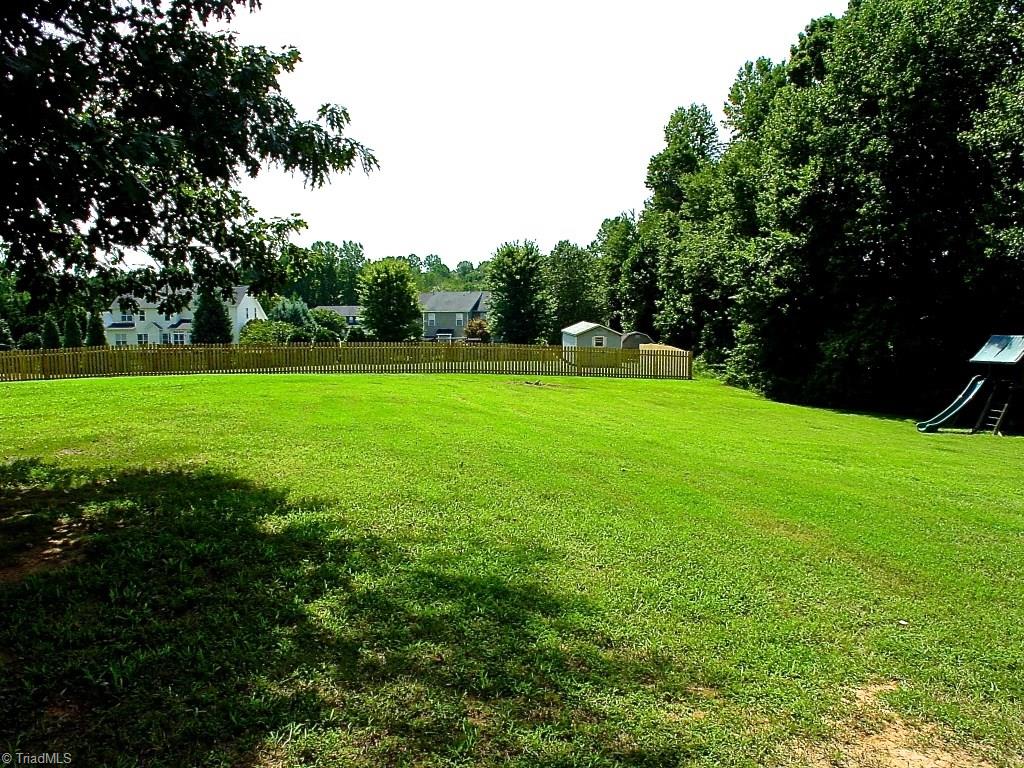 711 Number Ten Way Oak Ridge, NC 27310 - Photo 24 of 25 Big level yard with room play. Wanna throw Hail Marys to the kids, you got it. Great sunny space in back for a huge garden.