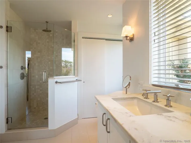 a view of a garden with a bench