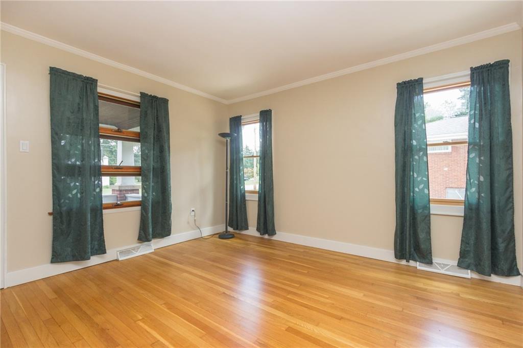 Living room with gorgeous wood floors.
