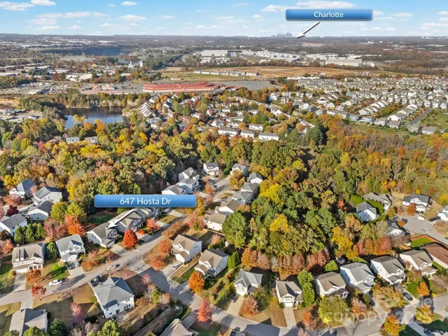 an aerial view of multiple house