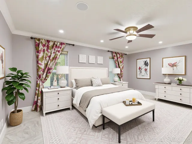 a view of a room with a window