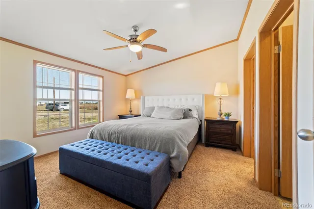 a bedroom with a bed window and a dresser