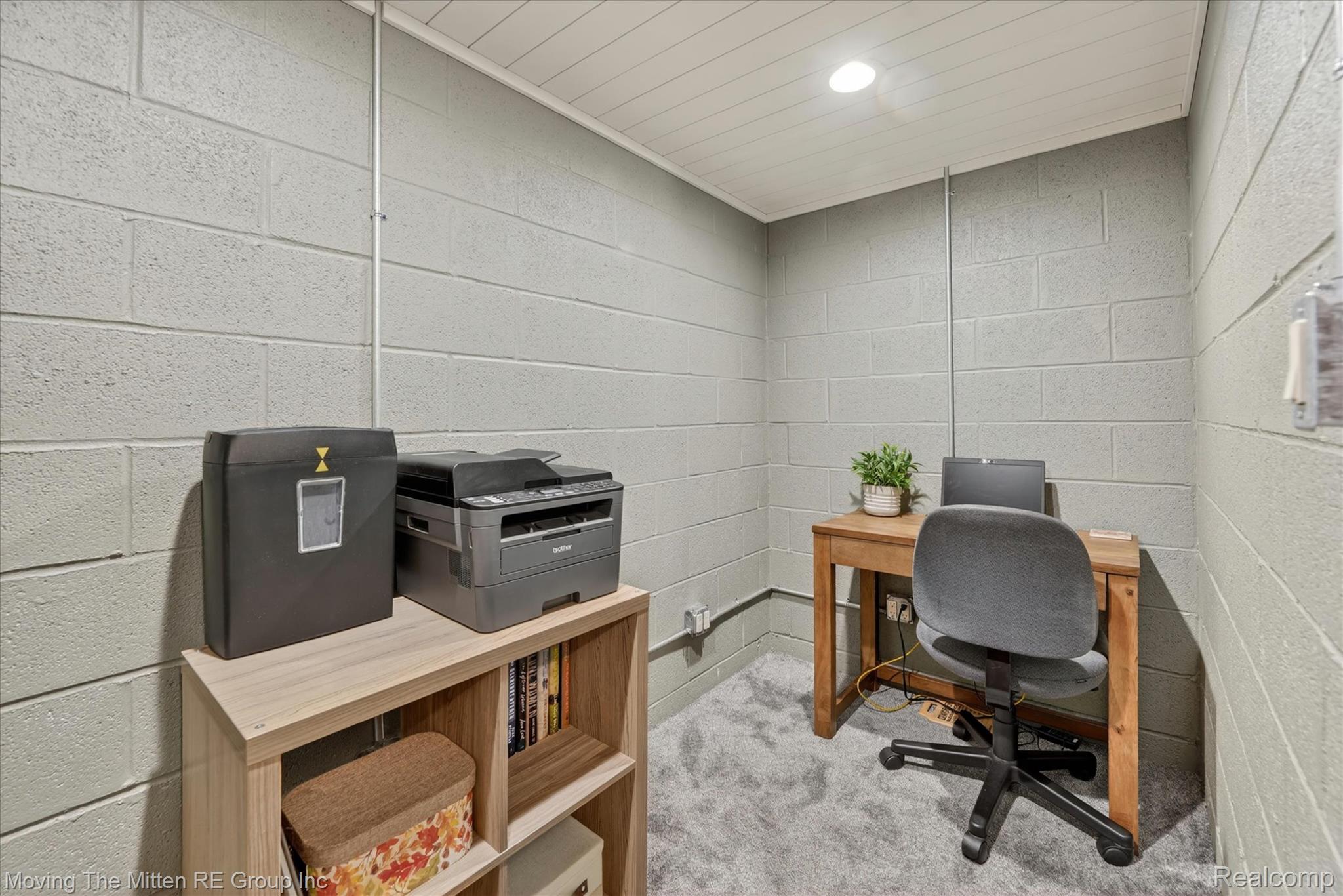 41825 Fret Road Belleville, MI 48111 - Photo 33 of 67 Home office with concrete block wall and recessed lighting