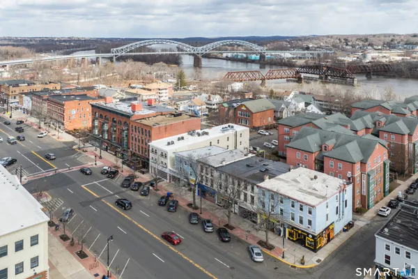 an aerial view of a city