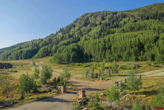 a bathroom with a small yard