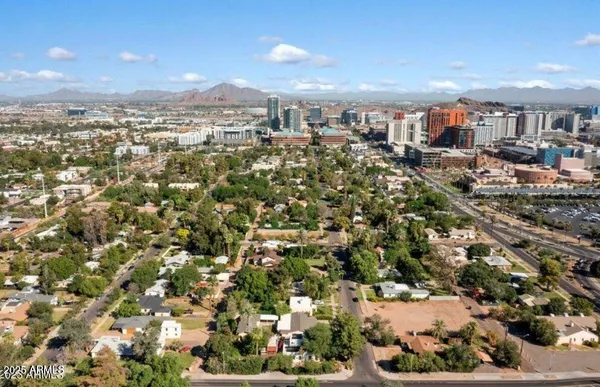 an aerial view of a house