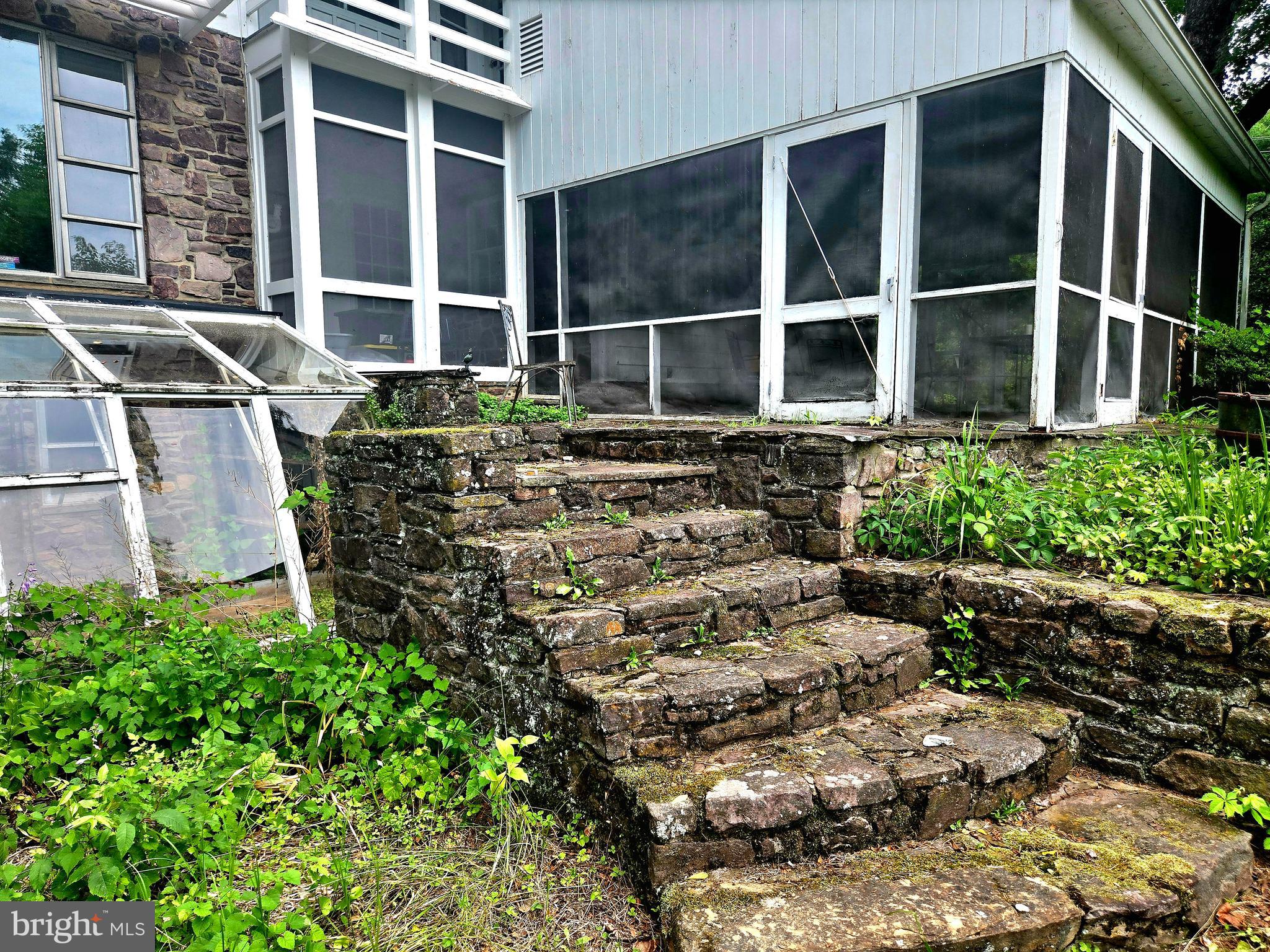 6750 Phillips Mill Road New Hope, PA 18938 - Photo 15 of 26 Stone Steps to Back Screened Porch