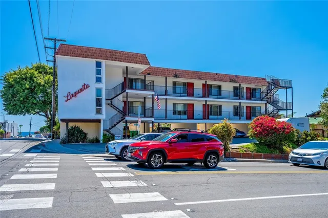 a car parked in front of a building
