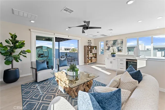 a living room with furniture