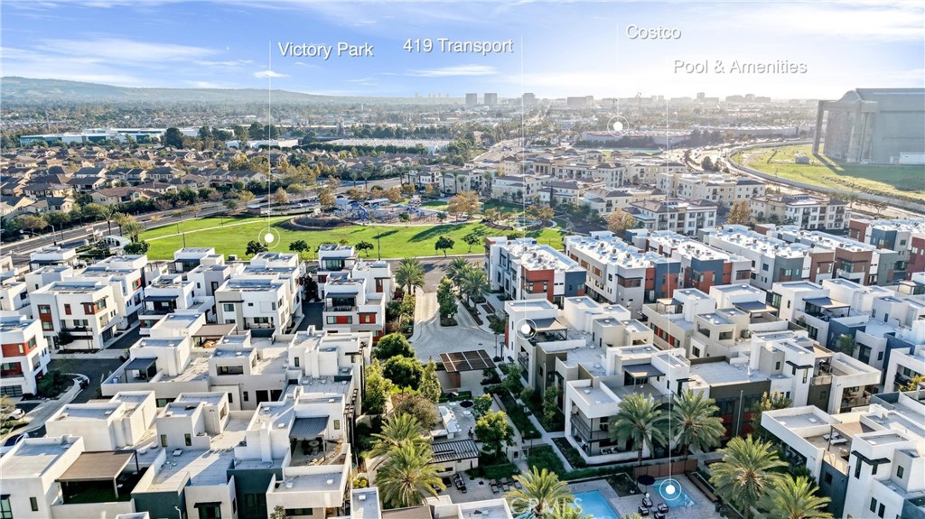 419 Transport Tustin, CA 92782 - Photo 49 of 58 an aerial view of a city with lots of residential buildings