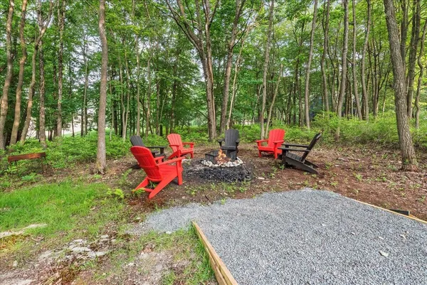 a view of outdoor space with seating space