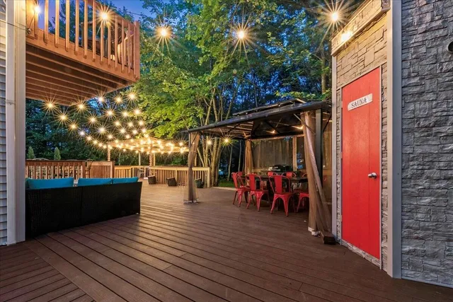 a view of outdoor space with seating space