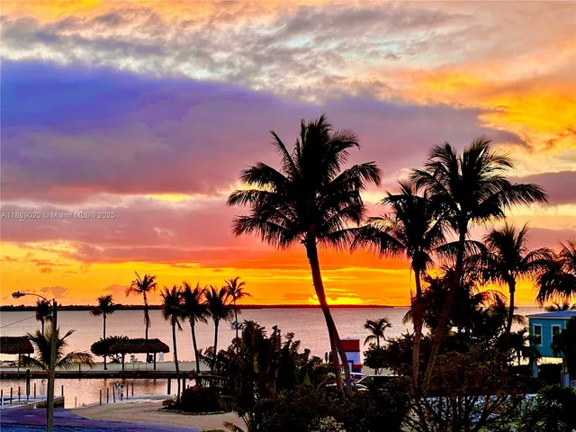 a view of a yard and ocean view