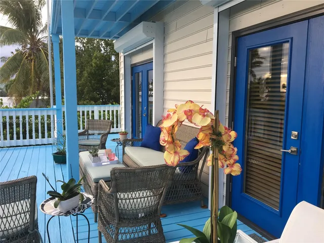 a balcony with lake view