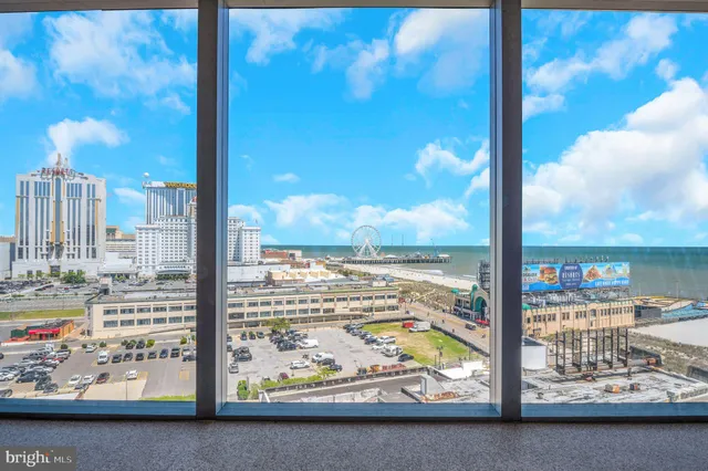 a view of a glass door