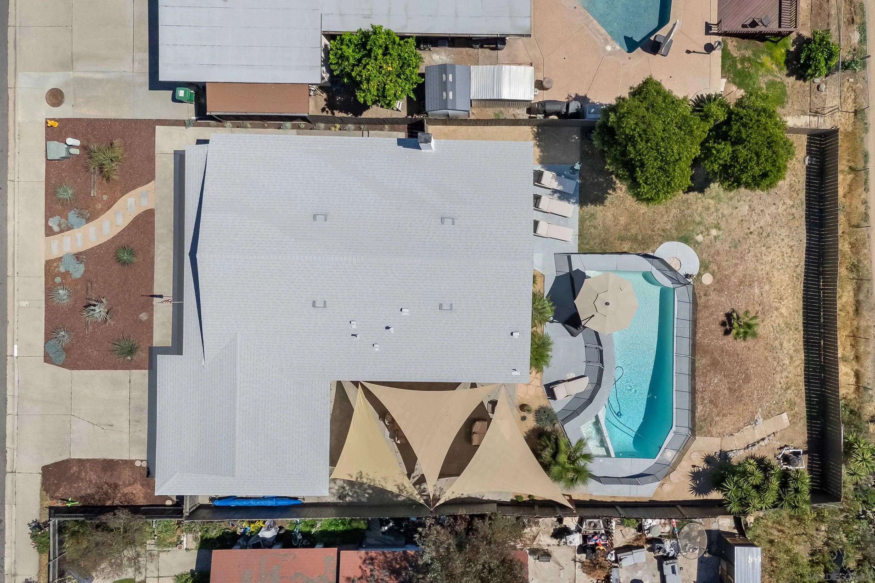 9081 Inverness Road Santee, CA 92071 - Photo 44 of 53 an aerial view of a highlighted house