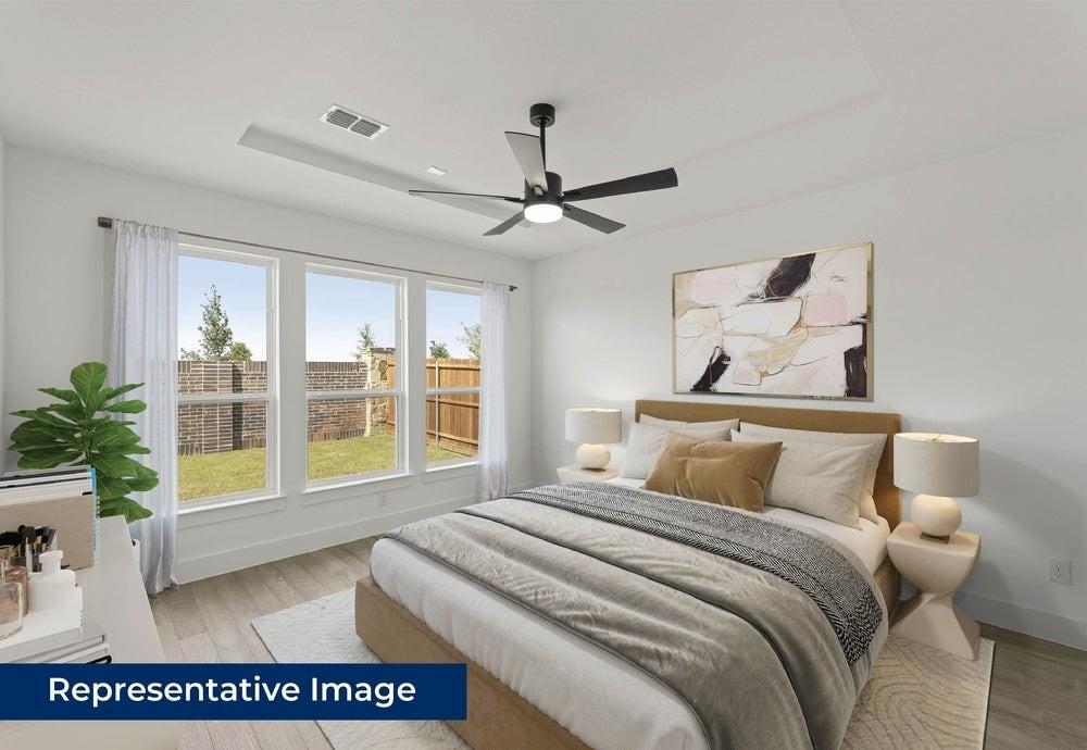 1335 Eclipse Way Wylie, TX 75098 - Photo 13 of 34 a bedroom with a balcony a bed and a large window