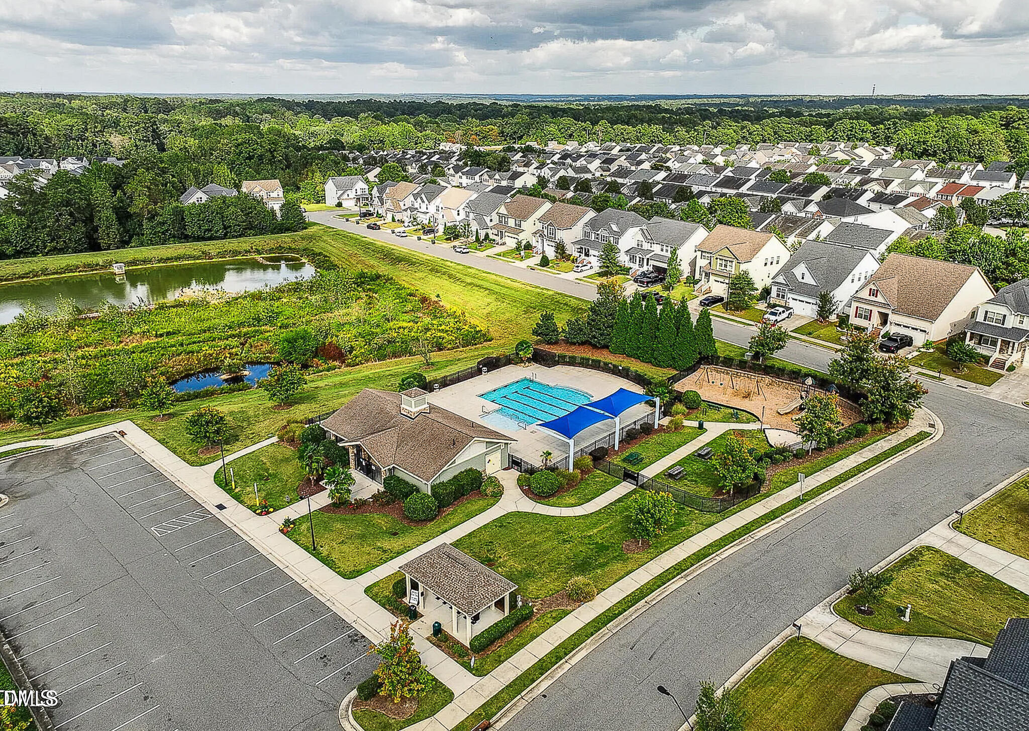 4249 Saubranch Hill Street Raleigh, NC 27616 - Photo 29 of 31 an aerial view of a pool