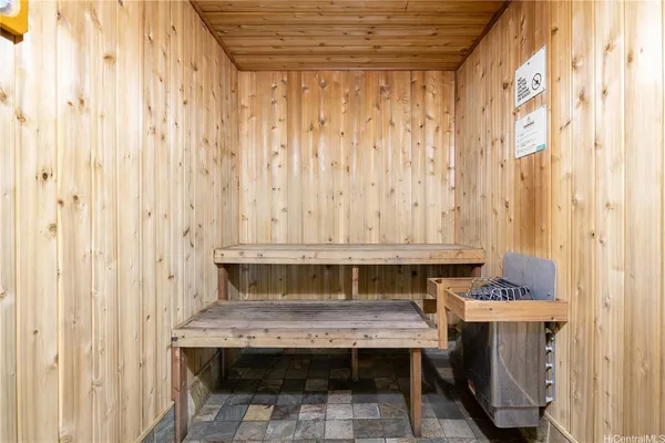 a room with a table and chairs