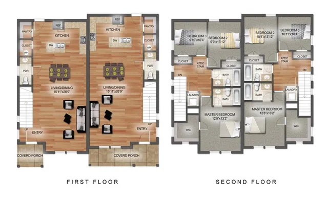 a view of a living room with furniture